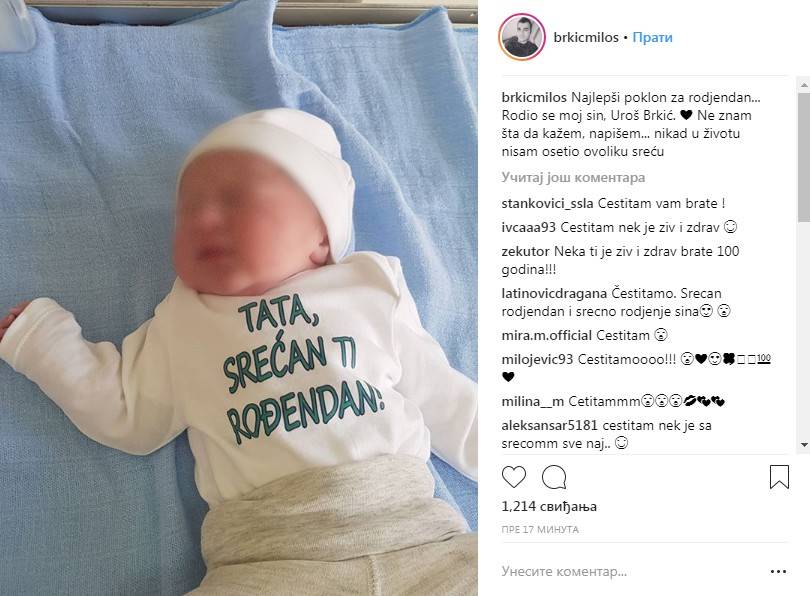 NAJLEPŠI ROĐENDANSKI POKLON: Miloš Brkić dobio sina, a tek da vidite koje ime mu je dao 2 448b2f2cec262351d30ea472e4adecc620907297