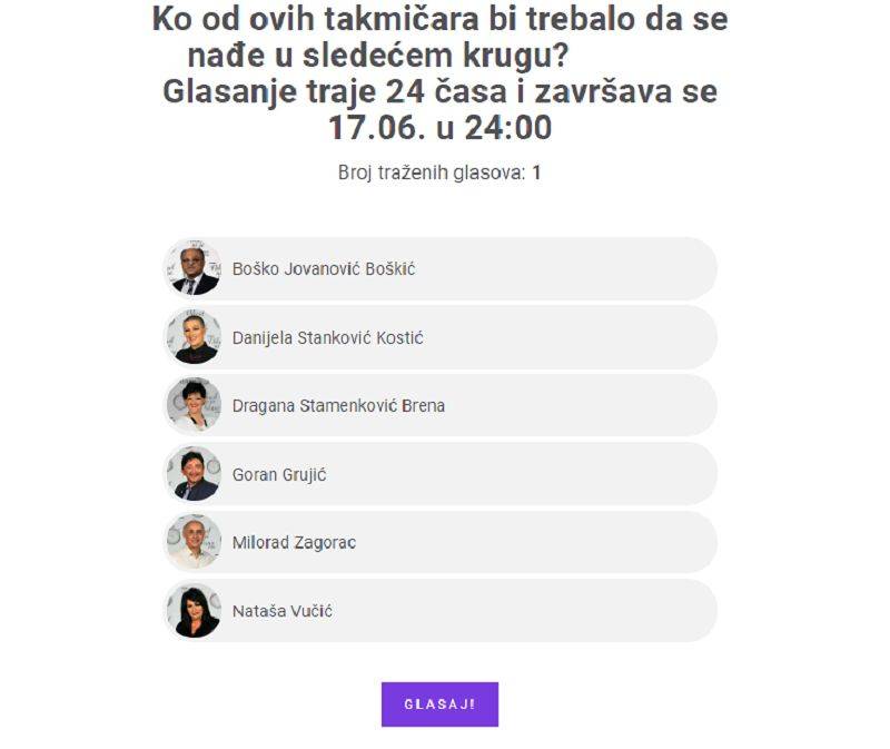 GLASANJE JE OTVORENO: Ko zaslužuje mesto u velikom finalu? 3 4acfa743b2c89c2a4337bb8ae1b5a7aad63c3230