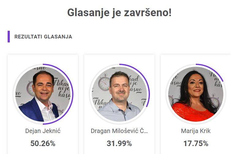 ZAVRŠENO GLASANJE: Jedan od ova tri takmičara ide u polufinale (FOTO) 2 54482800b339424a42fac153bed940bdc025f814