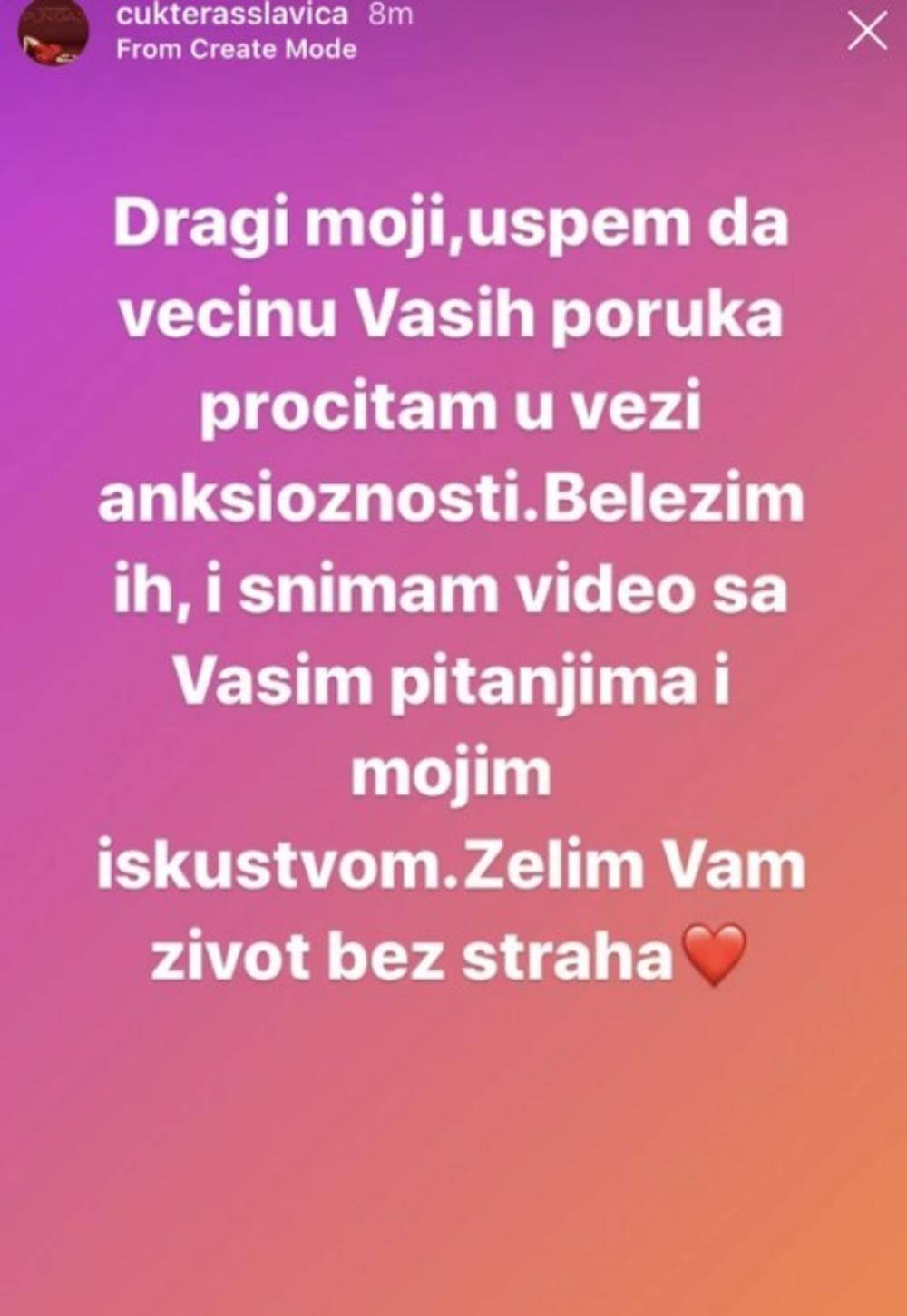 Nakon priznanja da je patila od anksioznosti, Slavici Ćukteraš mnogi traže savet, pevačica rešila da im OVAKO pomogne (FOTO) 2 63a35f1a30e46e87878d22e89e62a1706c1a6822