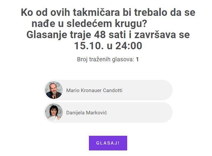 Mario ili Danijela? Vi odlučujete ko nastavlja takmičenje 3 73b1632439c362a13a48f263a33435eba5033ece