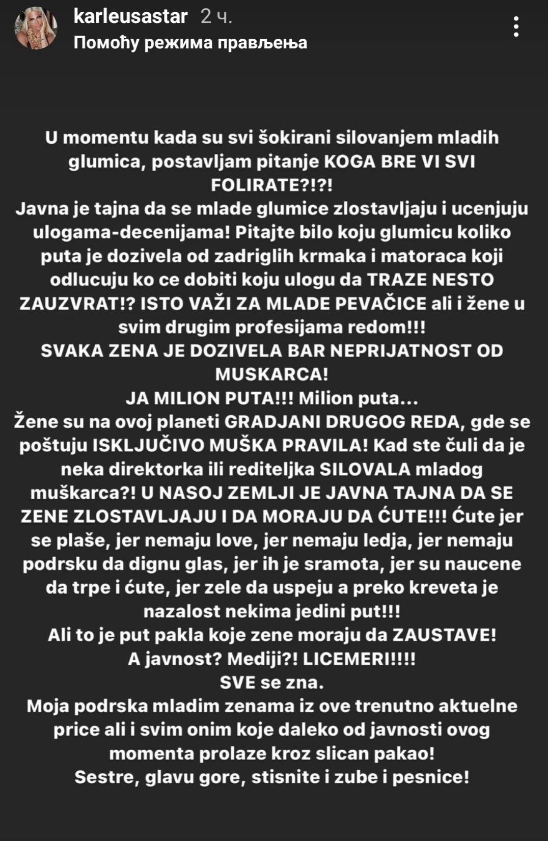 BEZ DLAKE NA JEZIKU "Koga, bre, vi folirate? Javna je tajna da mlade glumice zlostavljaju i ucenjuju" 3 acb4f0f4285569047be8e994932eb180d7c6abb3