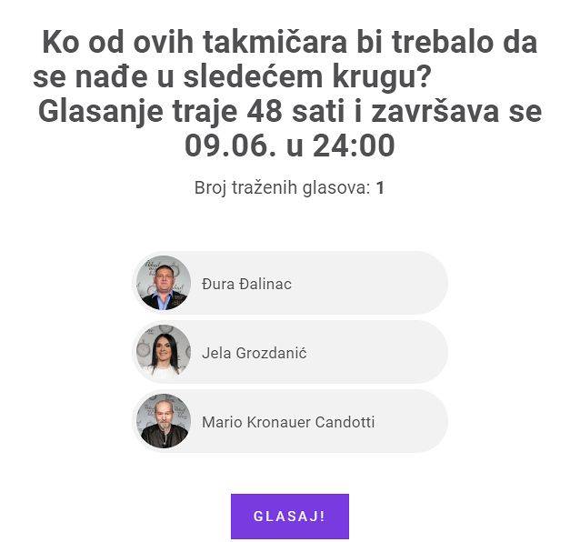 Đura, Jela ili Mario? Evo kako da pošaljete svog favorita u četvrti krug 3 b4f97878680facac00e38f8cfcabd96c3951a19c
