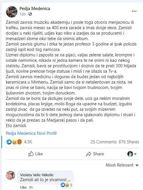 Peđa Medenica objasnio stanje na estradi, pa se besno dotakao rijalitija "Uđeš kao niko, izađeš kao menadžer" 3 fa926004a2fc4d2ce3fbff0f7021207260dce2a0