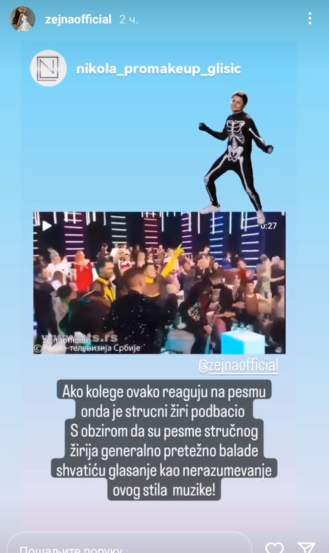"Stručni žiri je podbacio" Oglasila se Zejna nakon što joj je pobeda na PZE izmakla 5 Screenshot 20230305 142121 Instagram