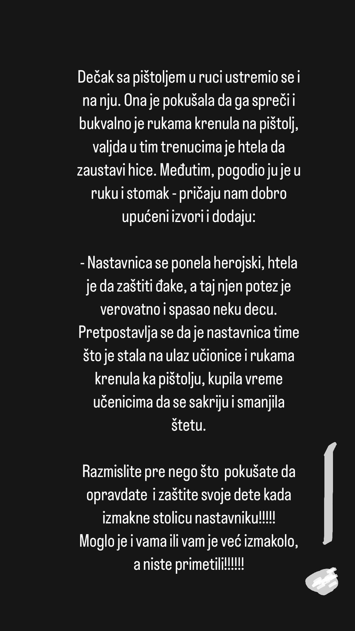 Lekcija Dragane Katić za sve roditelje: "Razmislite pre nego što pokušate da opravdate i žaštitite svoje dete kada izmakne stolicu nastavniku" (FOTO) 7 344534318 701230098442641 3920750070246116396 n
