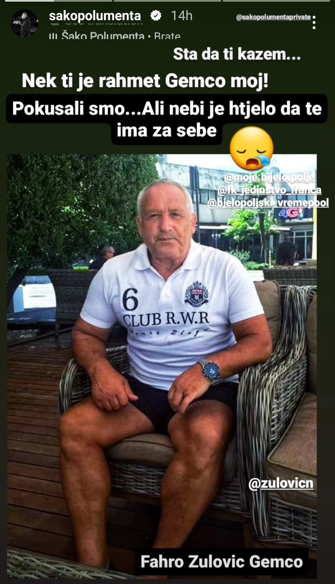 Neizmerna tuga u domu Polumente: "Pokušali smo, ali nebo je htelo da te ima za sebe" 6 Screenshot 20230528 130045 Instagram