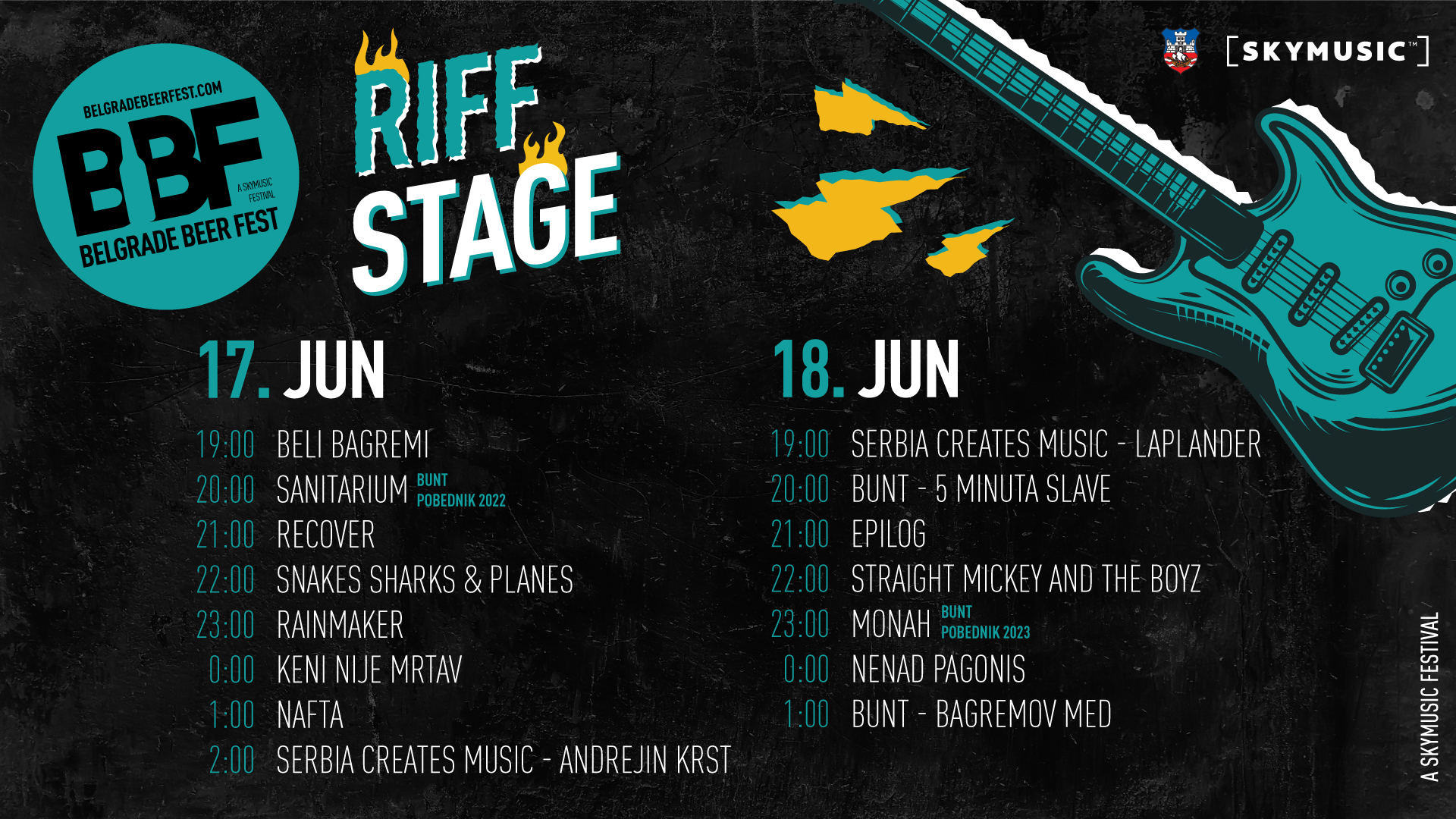 Počinje Beer Fest - slede četiri dana muzike i piva 6 Riff Stage FullHD bez sponzora