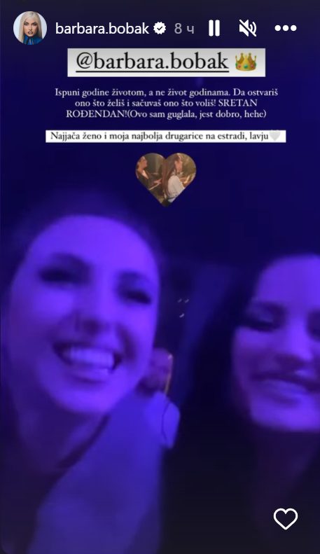 Barbara Bobak danas ima veliki razlog za slavlje, posebna čestitka stigla od Dade Mešaljić: "Moja najbolja drugarica sa estrade" (FOTO) 7 dmb