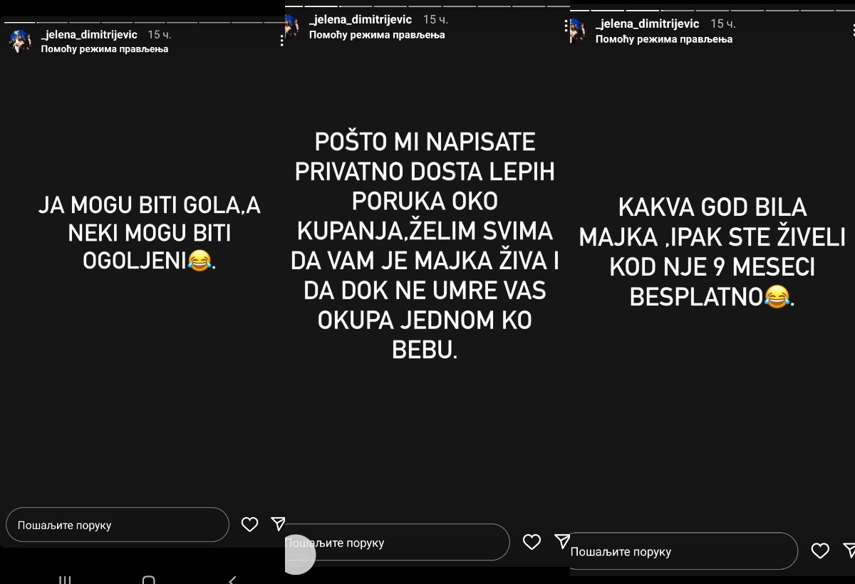 oglasila se jelena dimitrijevic nakon snimka koji je zgrozio javnost