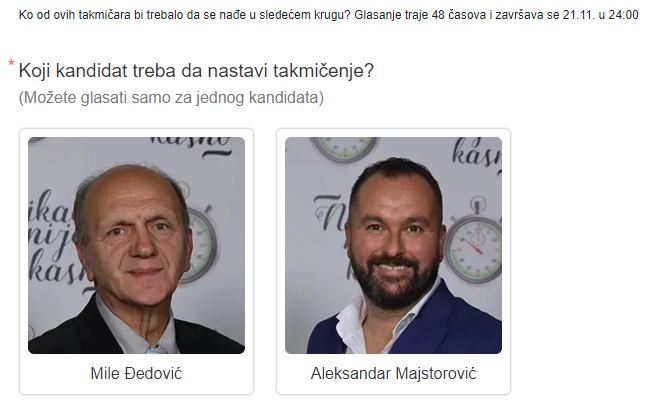 Mile ili Aleksandar? Vi odlučujete koga ćemo gledati u nastavku takmičenja (FOTO) 6 glasanja