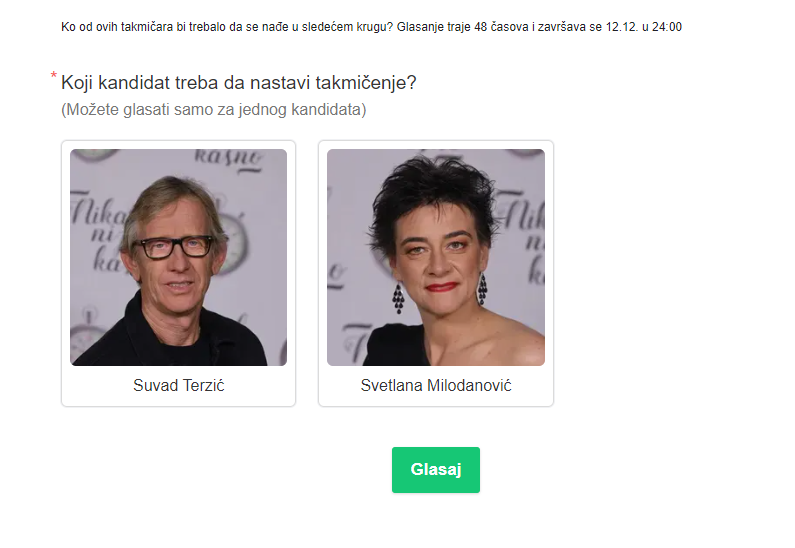 Svetlana ili Suvad? Odluka je u vašim rukama, glasajte za svog favorita 9 glasanje