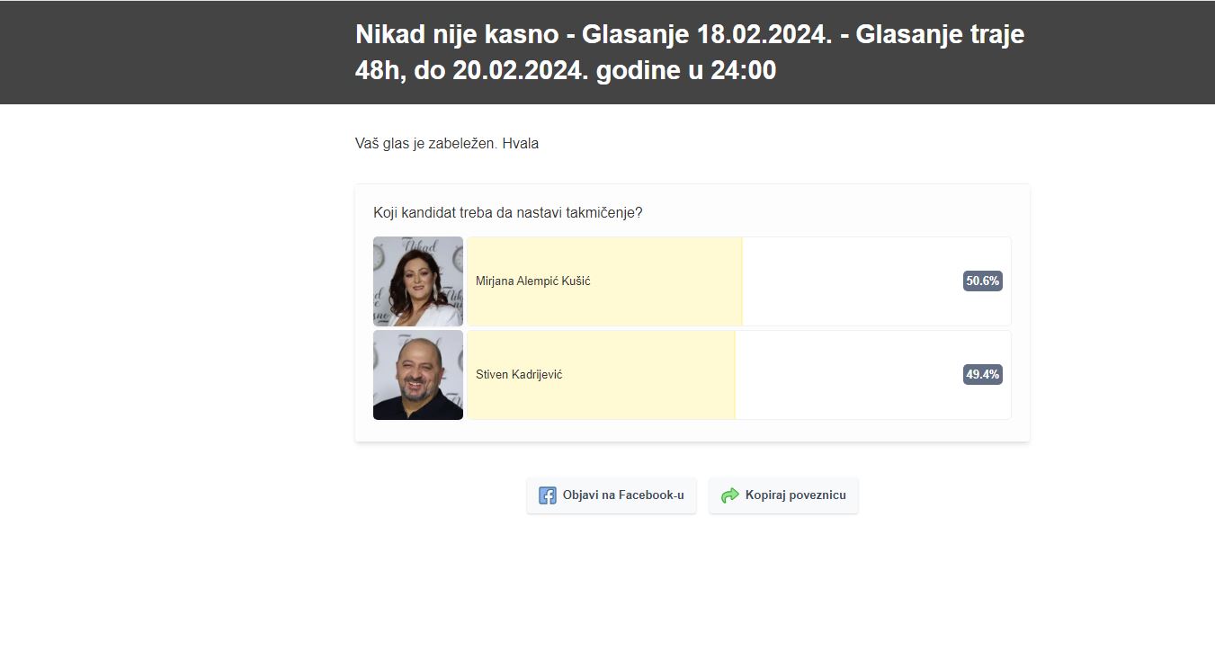 Jedan glas može biti presudan! Mirjana i Stiven vode neizvesnu borbu na glasanju (VIDEO) 7 glasanje 1