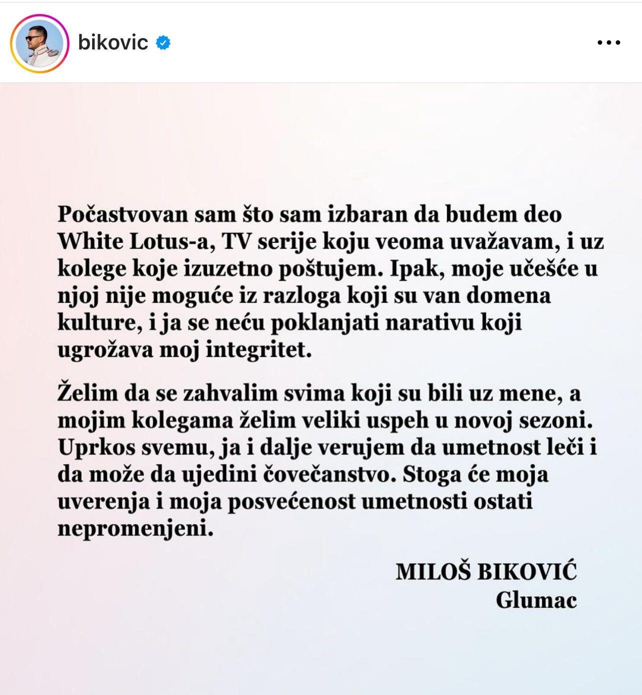 "Protiv mene se vodi ciljana kampanja" Miloš Biković se oglasio nakon što je izbačen iz serije "White Lotus" 7 image 11
