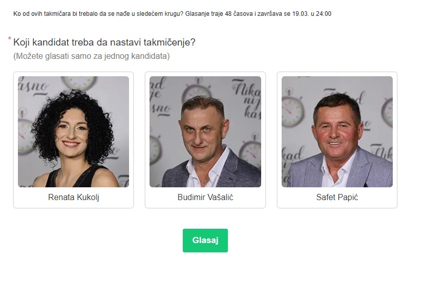 Fejsbuk glasanje uveliko u toku, o sudbini njih troje odlučujete samo vi 8 nikad nije kasno fejsbuk glasanje