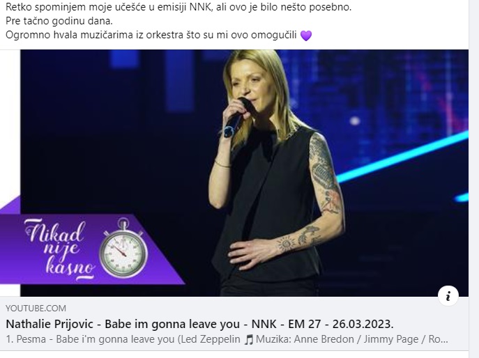 Pevačici se suprug ubio dok se takmičila, posle toga ništa nije bilo isto! Smogla snage da mu otpeva pesmu, na kraju se slomila: "Retko to spominjem" 7 nathalie prijovic