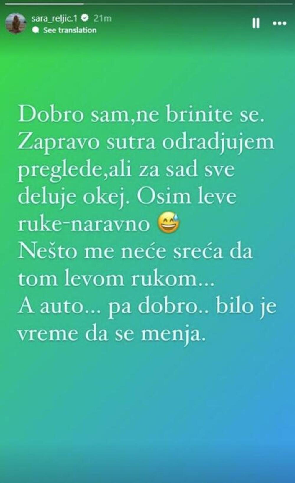 sara reljic nesreca