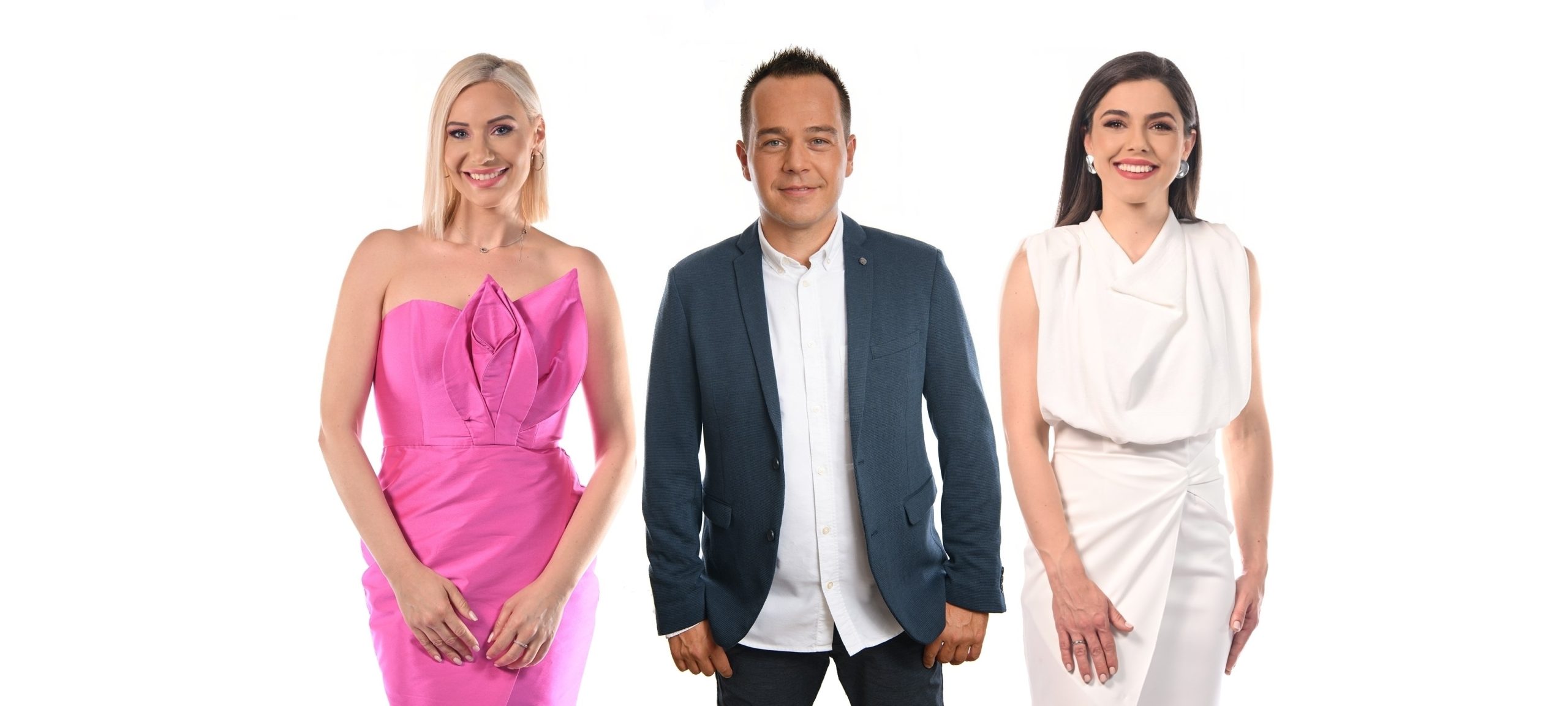 Voditelji SABORA NARODNJE MUZIKE SRBIJE 2024 Marija Veljkovic Bojana Markovic i Miljan Srdic