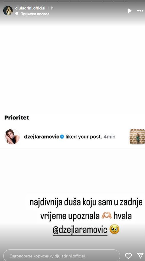 Ona je favorit Džejle Ramović u "Zvezdama Granda", pevačica se javno oglasila: "Najdivnija duša koju sam upoznala" (FOTO) 7 dzejla podrska djuli