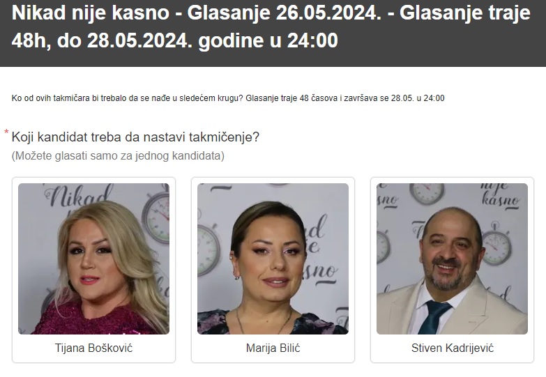 Marija, Stiven ili Tijana? Vi odlučujete koga gledamo u polufinalu 7 glas