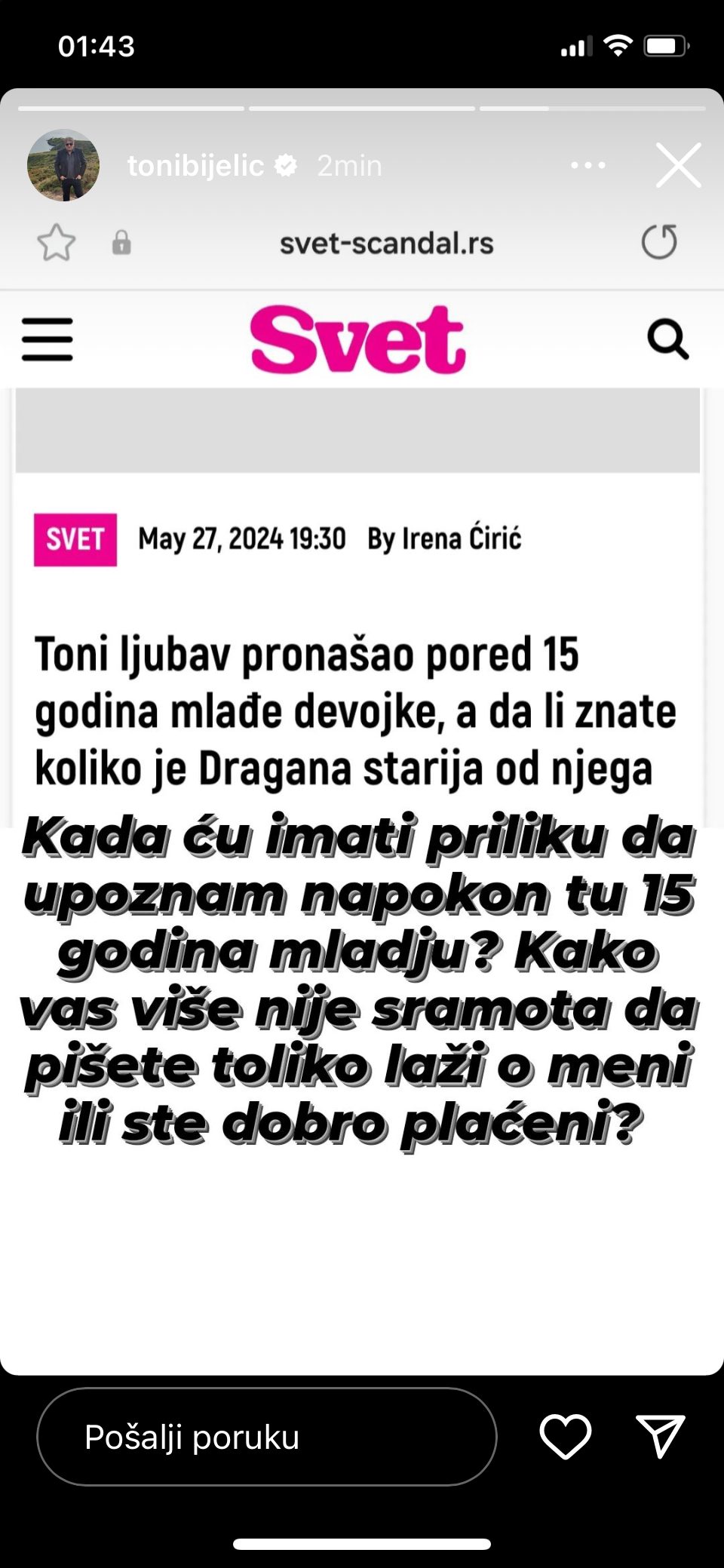 "Kako vas nije sramota?", Toni Bijelić morao hitno da reaguje, pomenuo i 15 godina mlađu devojku (FOTO) 8 tonii