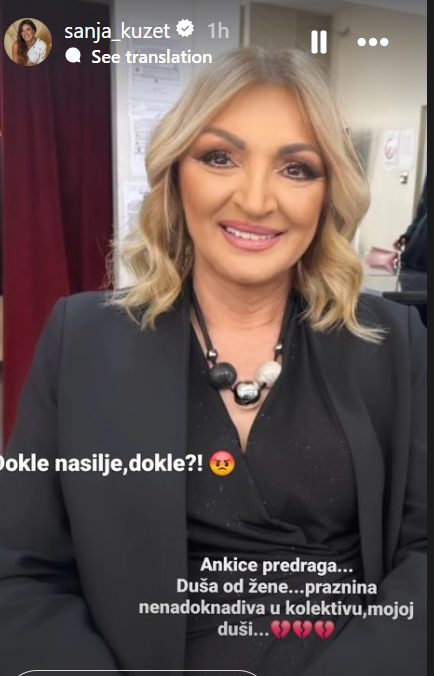 "Moj tim više nije isti": Sanja Kužet skrhana nakon ubistva koleginice iz Granda 6 Screenshot 2024 06 03 115516