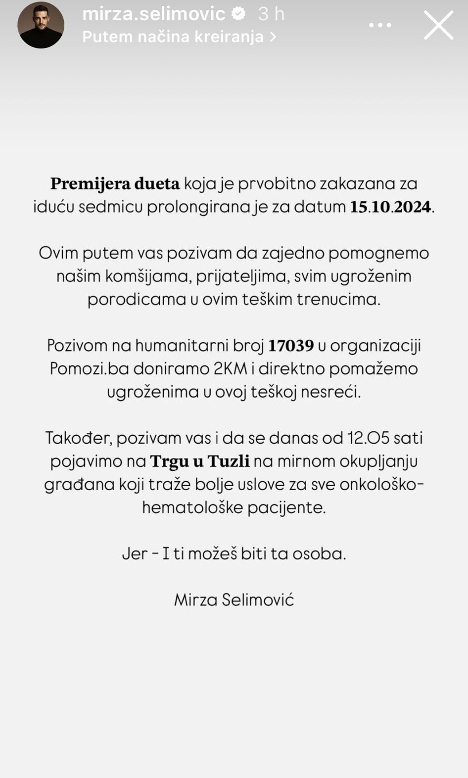 Zbog katastrofalnih poplava Mirza Selimović odložio predstavljanje dueta: "Pozivam vas da pomognemo našim komšijama" 6 IMG 20241005 WA0007 edit 26599097957918