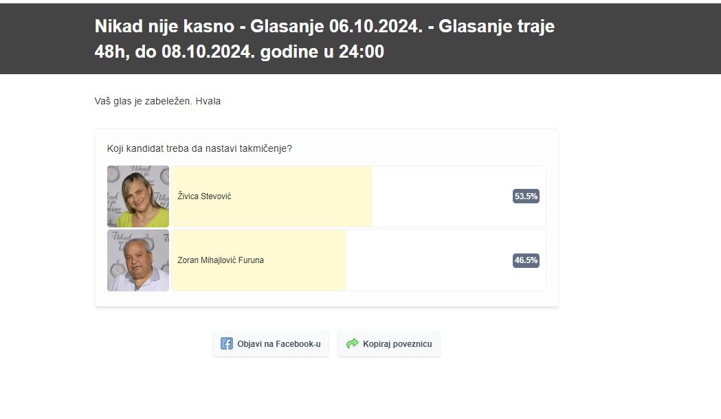 Napravljen prvi presek, evo ko vodi na glasanju 7 presek 1