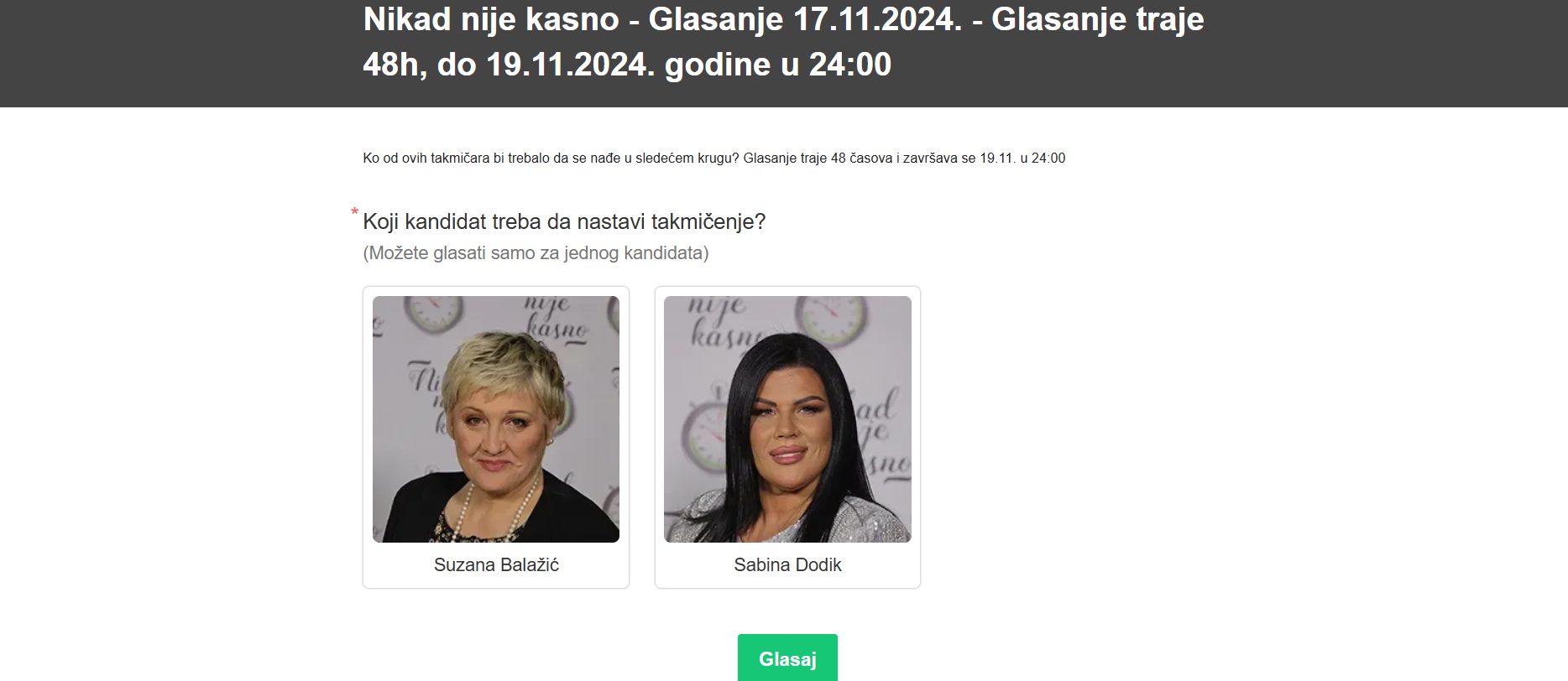 Suzana ili Sabina? Od vas zavisi ko nastavlja, a ko ispada iz takmičenja 10 Screenshot 2024 11 18 073917
