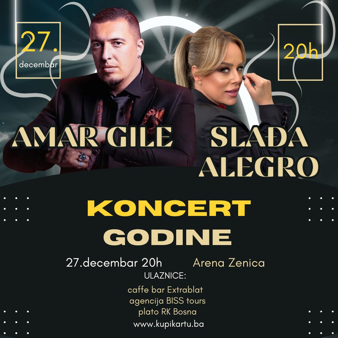 Sve je spremno za koncert godine u Areni Zenica: Slađa Alegro i Amar Gile udružili snage za „Dernek na naš način“ 7 gile sladja koncert