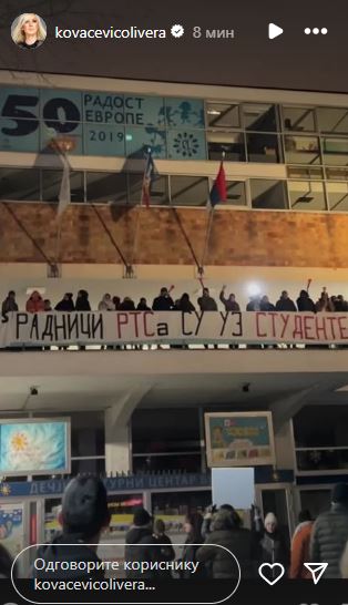 Protest ispred RTS-a, oglasila se Olivera Kovačević