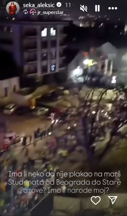 Seka Aleksić podržala studente koji pešače do Novog Sada, njene objave teraju suze na oči: "Ne volim njenu muziku, ali svaka čast ovoj ženi" 7 ske