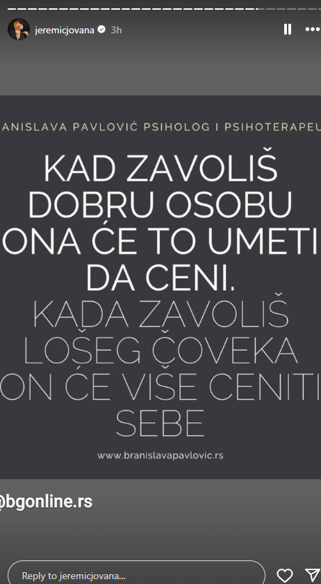 "Kad zavoliš lošeg čoveka, on će više ceniti sebe": Jovana Jeremić ne prestaje da intrigira izjavama o muškarcima 6 Screenshot 2025 02 07 125105
