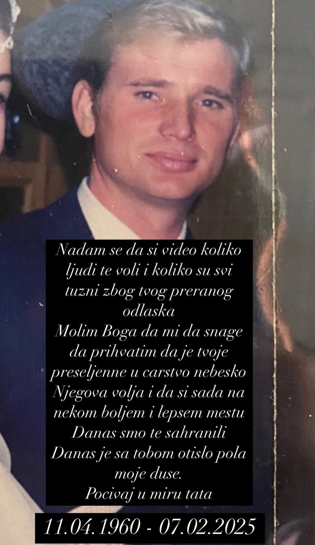 Kaća Živković u suzama sahranila oca: "Otišlo je pola moje duše" 7 Screenshot 20250209 115330 Instagram