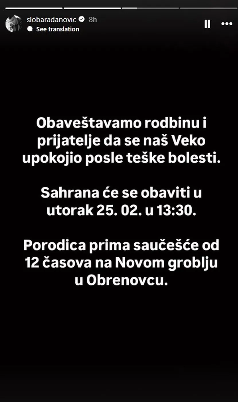 Estrada u suzama zbog njegove smrti: "Nadam se da te tamo gde si otišao više ništa neće boleti" 6 radanovic 830x0 1