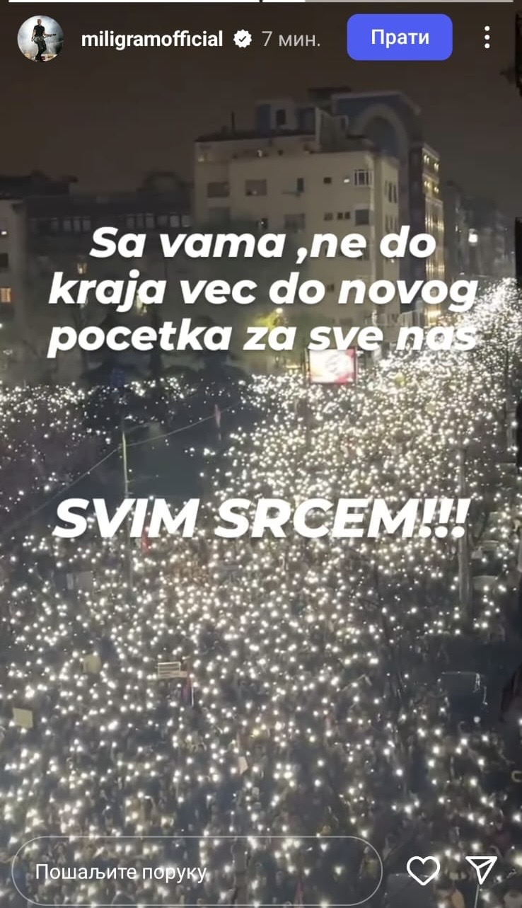 Aleksandar Milić Mili svim srcem podržao studente, poslao ozbiljnu poruku: "Srbija je stala na noge" (FOTO) 7 a9cff149 6b58 4abc 805d 08a15c8cb060