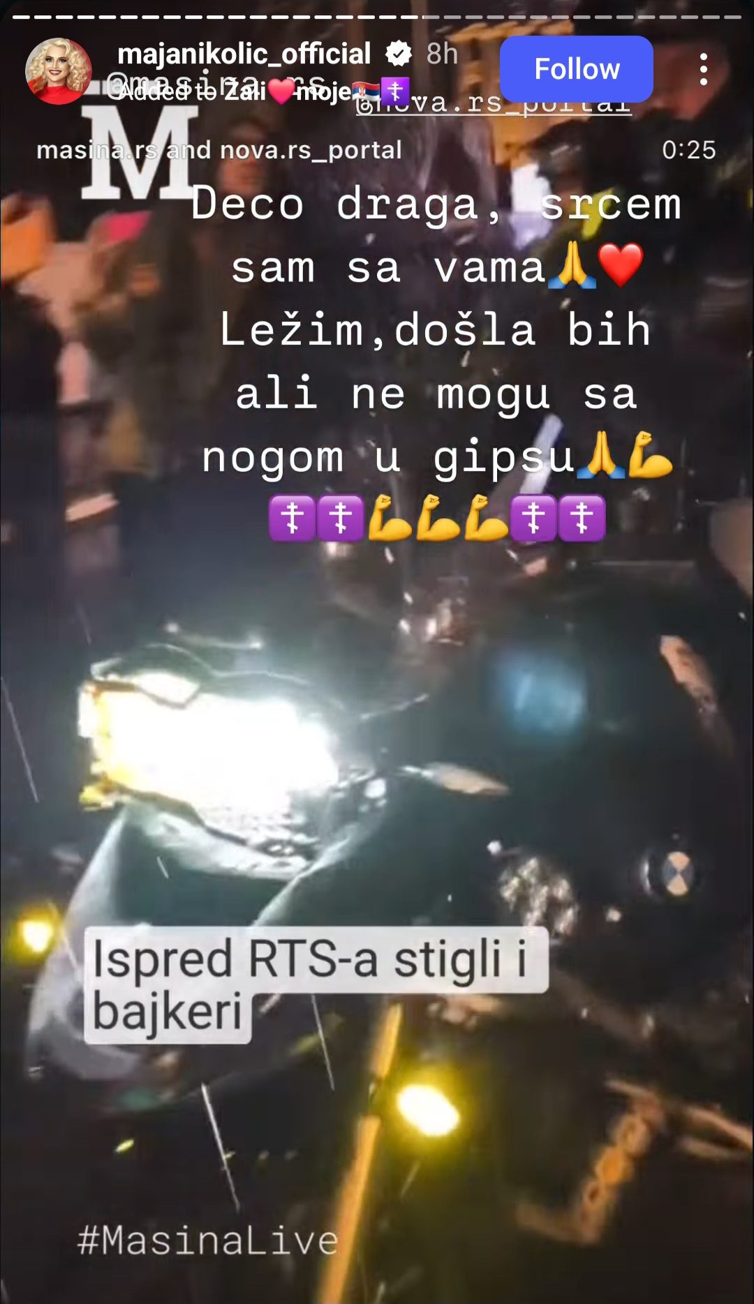 Maja Nikolić podržala studentsku blokadu RTS-a: "Došla bih, ali ne mogu sa nogom u gipsu" (FOTO) 7 image 2 3