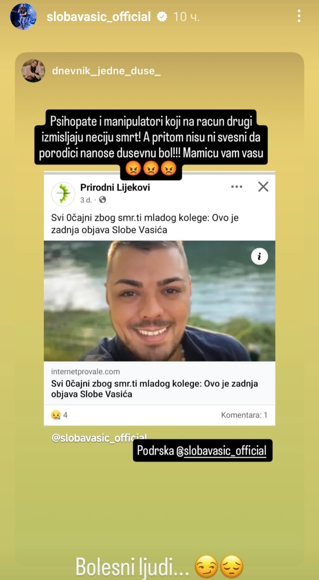 sloba vasić proglašen mrtvim
