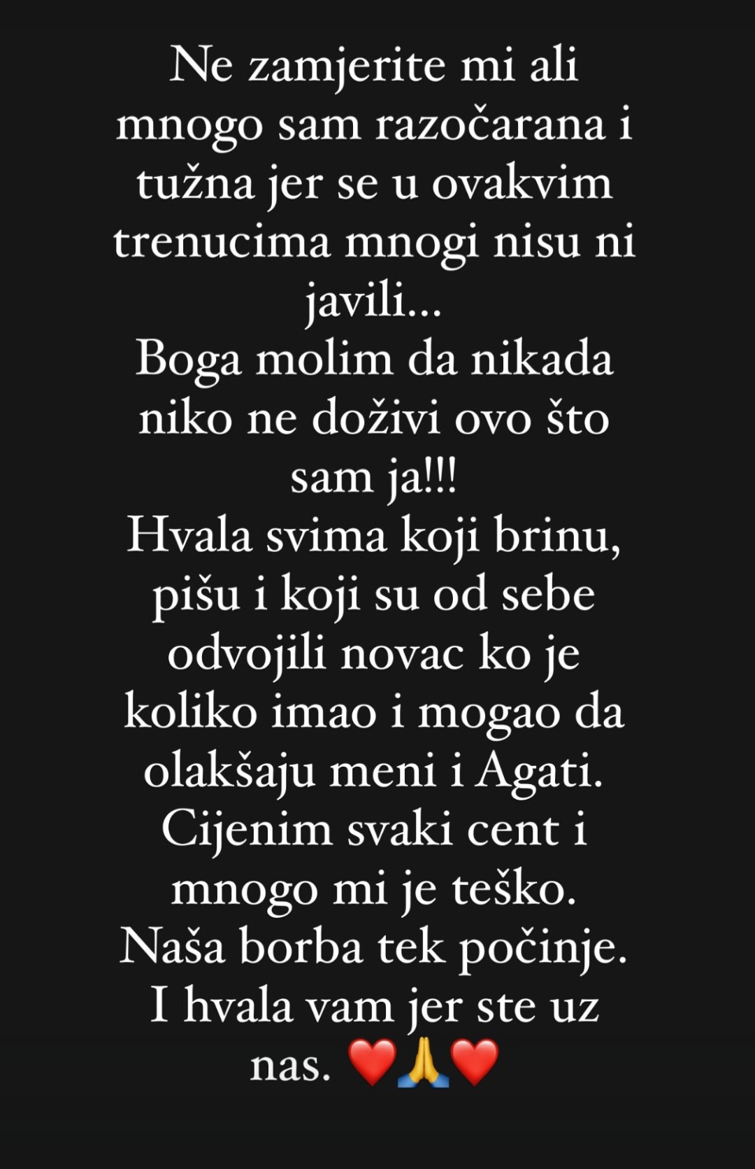"Boga molim da ovo niko ne doživi": Pevačica ogorčena dok joj ćerka (14) vodi životnu borbu 8 Screenshot 20250513 171823 Instagram