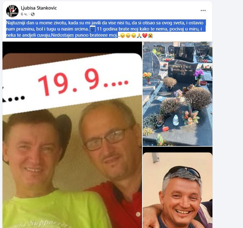 "Najtužniji dan u mom životu, počivaj u miru brate moj": Srceparajuća objava pevača iz Nikad nije kasno 5 ljubisa stankovic