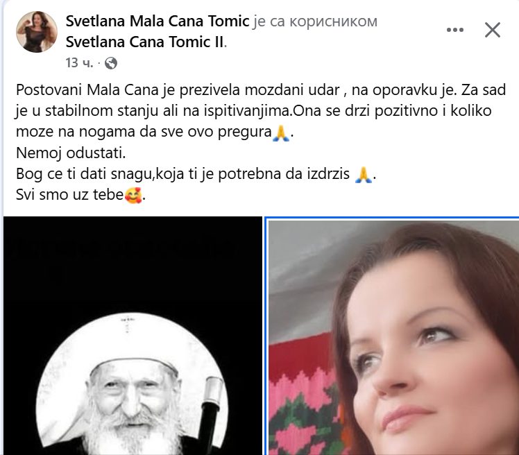 Pevačica Mala Cana doživela moždani udar, otkriveni svi detalji o njenom zdravstvenom stanju 6 Screenshot 2025 10 08 101836