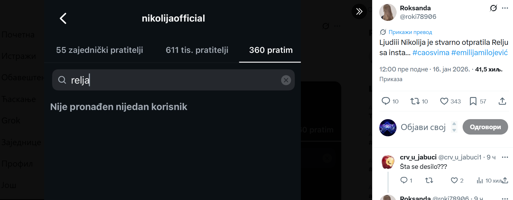 Nikolija otpratila Relju sa Instagrama i napustila Srbiju, otkrila gde se sad nalazi 6 Screenshot 2026 01 16 092512