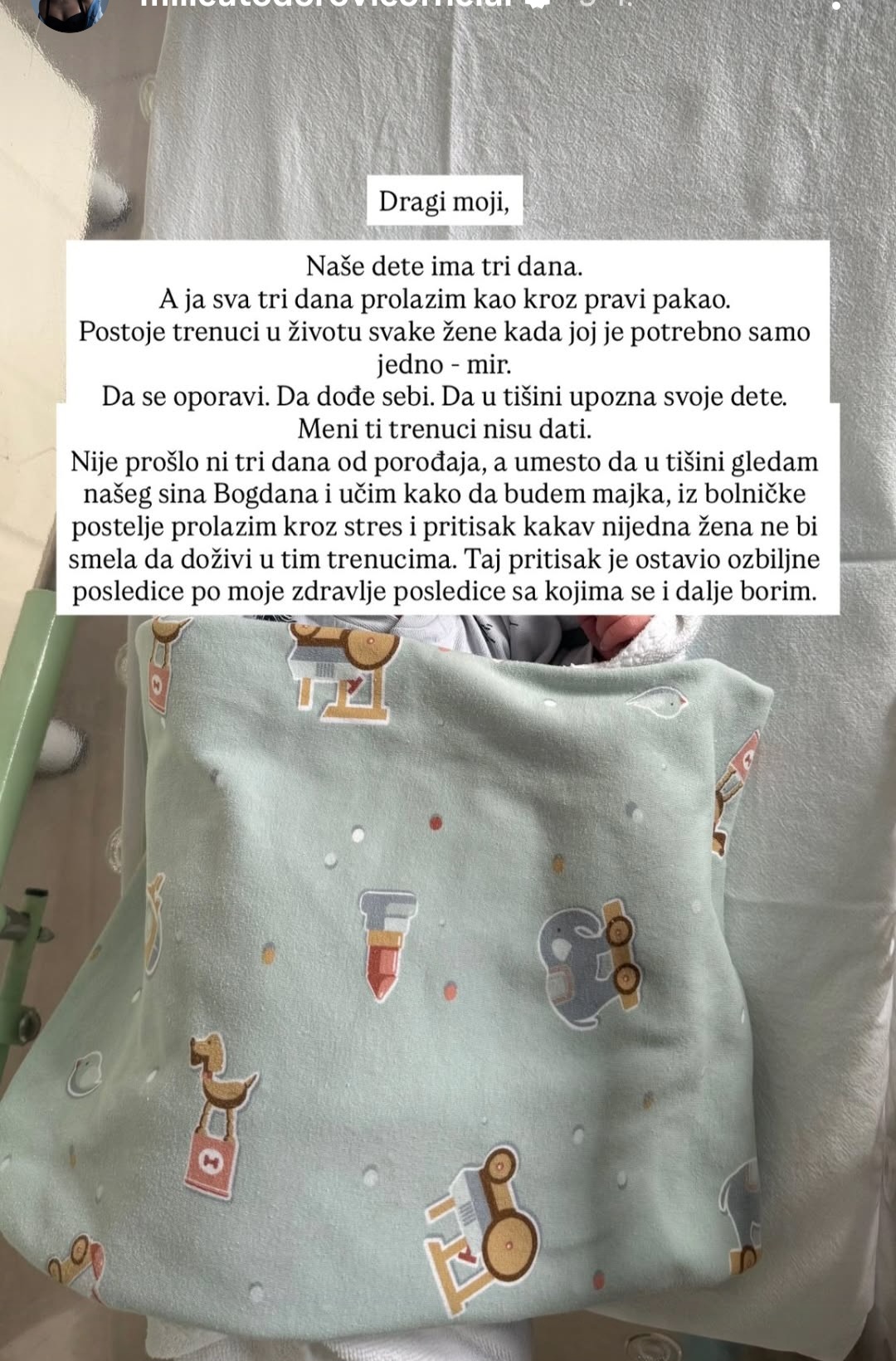 Milica Todorović se hitno oglasila, objavila i sliku iz porodilišta: "Okolnosti nisu ni crne ni bele, moj jedini fokus je dete i oporavak" FOTO 6 Mica Todorovic insta 3