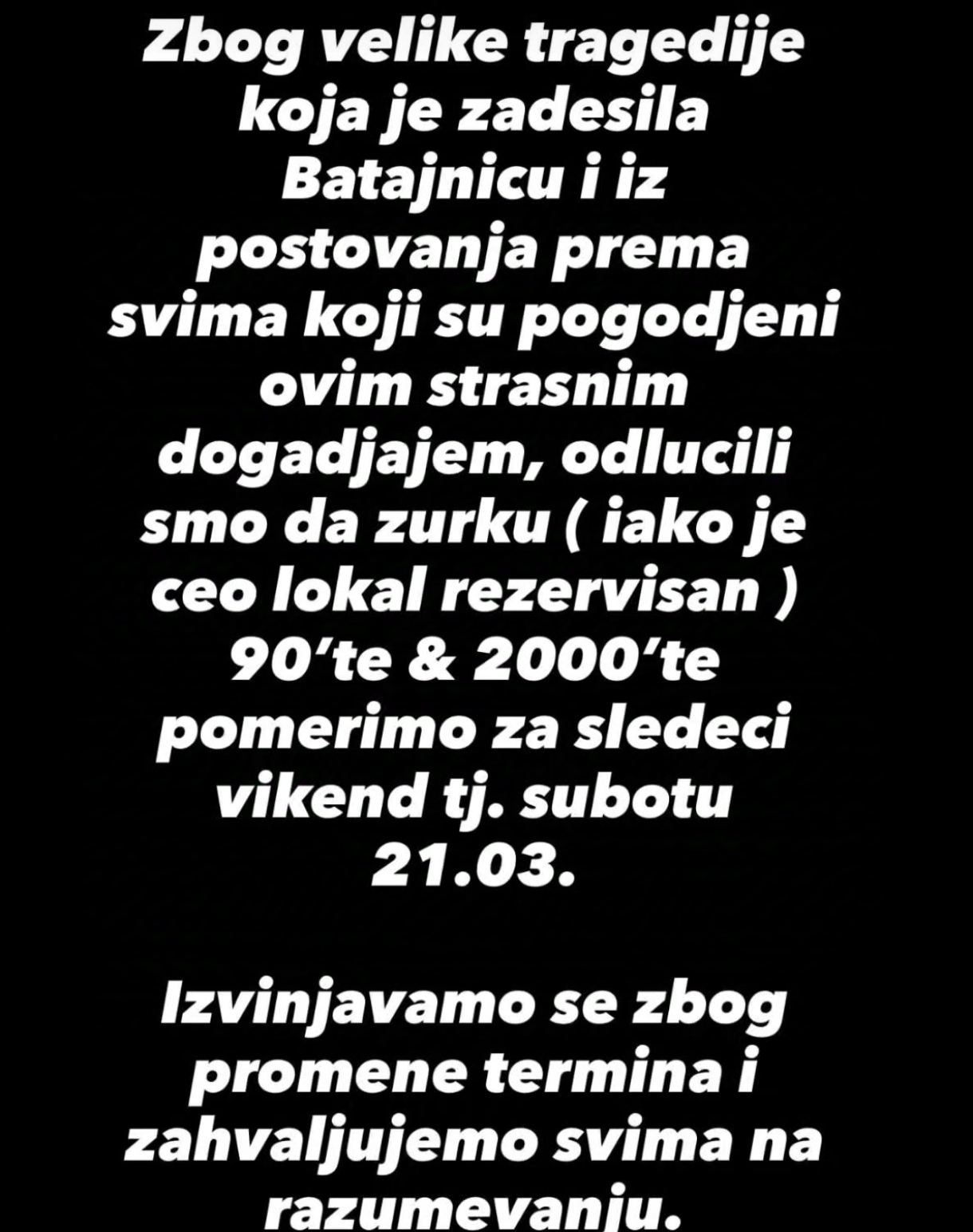 Muk u Batajnici, svi u suzama: Oglasio se pevač tužnim povodom 7 1773493045331