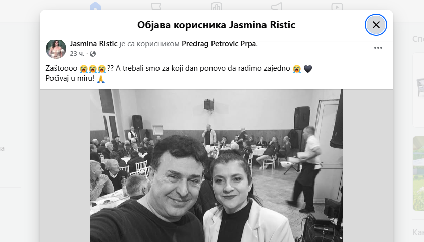 Estrada ostala bez još jednog slavuja, pevačica se u suzama oprašta od kolege: "Zašto?!" 4 jasmina ristic