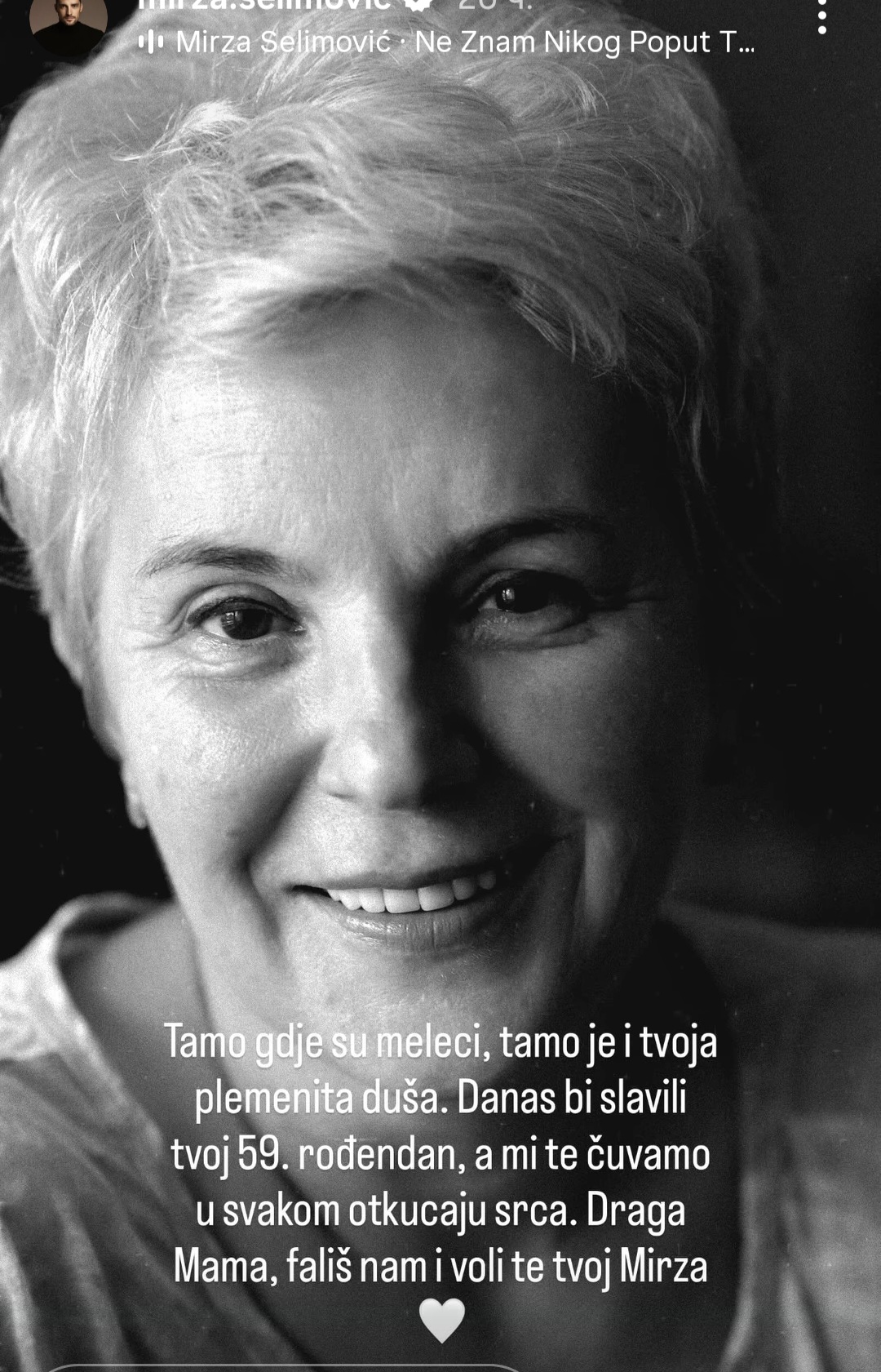 Plakaćete zbog reči koje je Mirza Selimović uputio preminuloj majci: "Čuvam te u svakom otkucaju srca..." 6 Mirza Selimovic majka