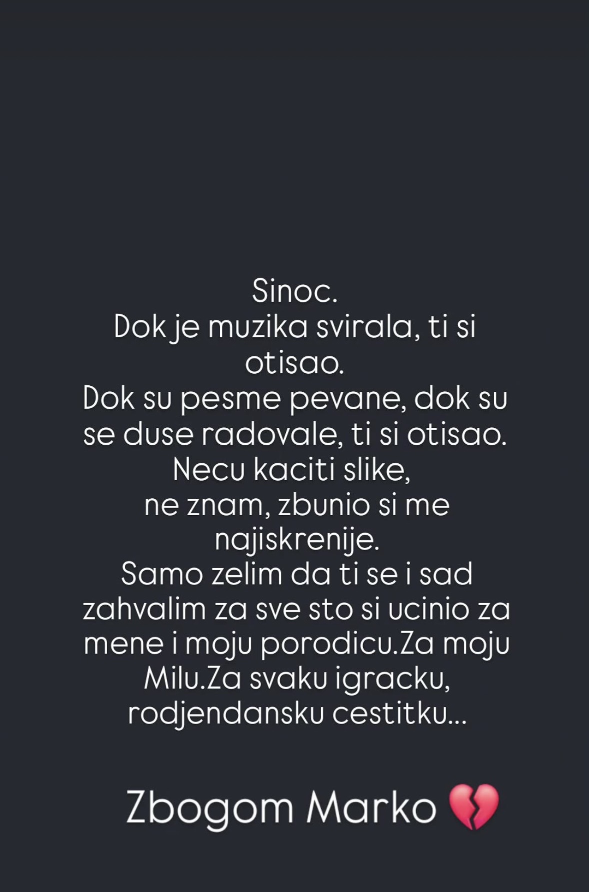 "Dok je muzika svirala ti si otišao": Slađa Alegro u suzama uputila poslednji pozdrav novinaru Marku Pantiću 6 slađa alegro se oprostila od marka pantića