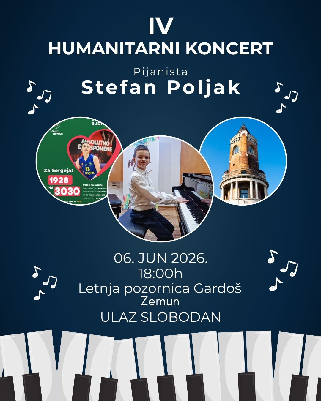 Stefan svira za Sergeja: Četvrti humanitarni koncert mladog pijaniste na Gardošu 10 Instagram post koncert