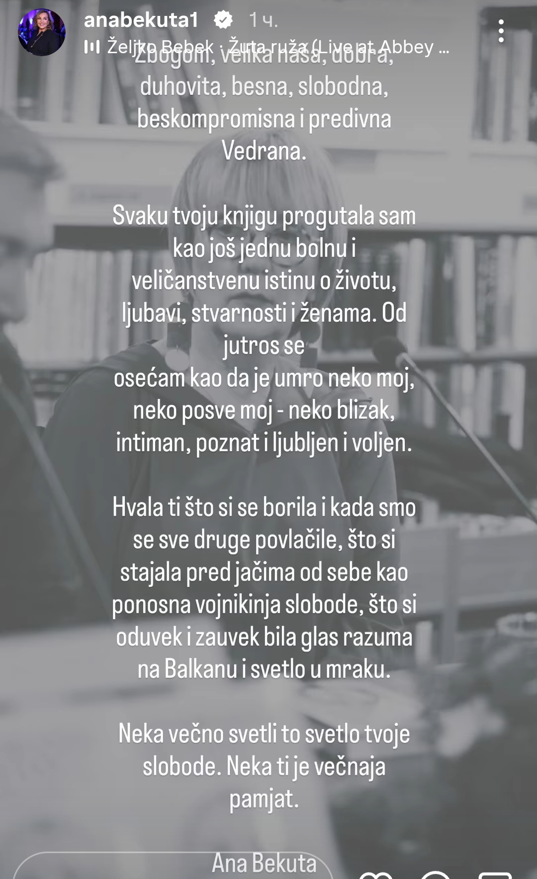 Hitno se oglasila Ana Bekuta, njene reči na mrežema slamaju dušu: "Kao da je umro neko posve moj" (FOTO) 7 Screenshot 20260818 140943 Instagram